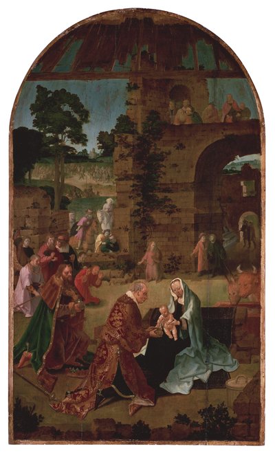 Die Anbetung der Könige Triptychon (Mittelteil) von Lucas van Leyden